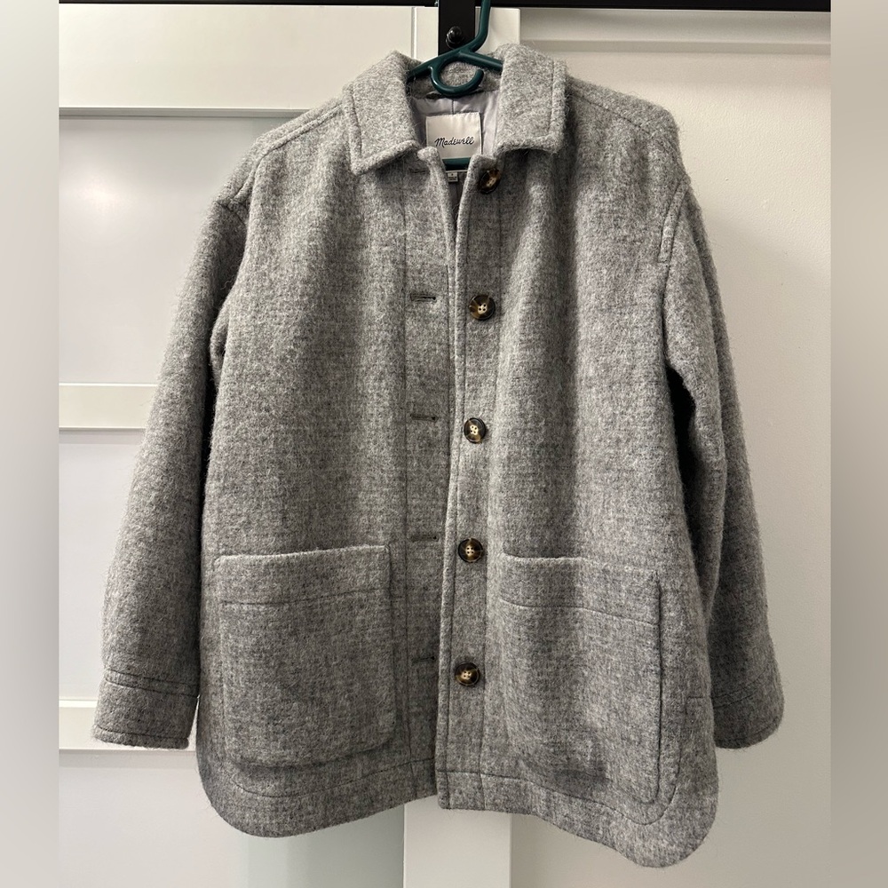 Madewell lined shacket. Size small. Gray. Wool/alpaca. Button down.